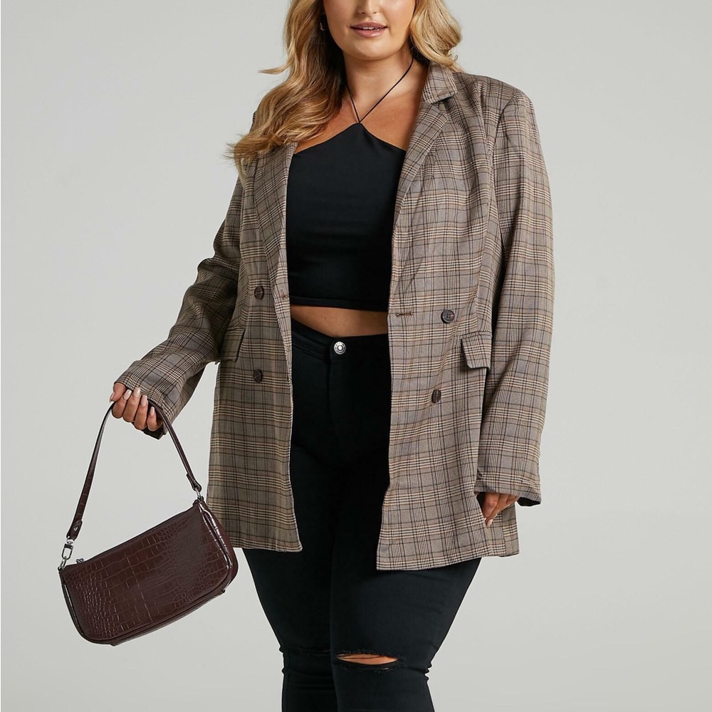 EUC Showpo Brown Pattern Blazer - Picture 3 of 7
